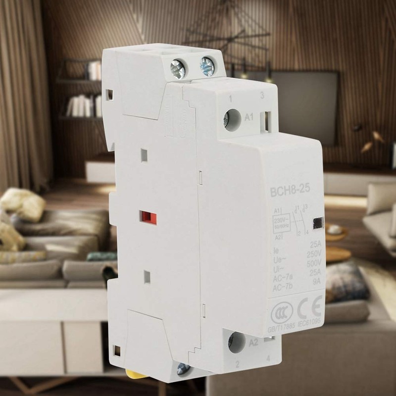 2P 25A AC Contactor, 220V/230V 2NO 50/60HZ DIN Rail Household