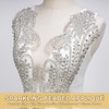 Aphlos White Rhinestone Beaded Applique for Dresses, 31.3"x15.3" Handcrafted Crystal
