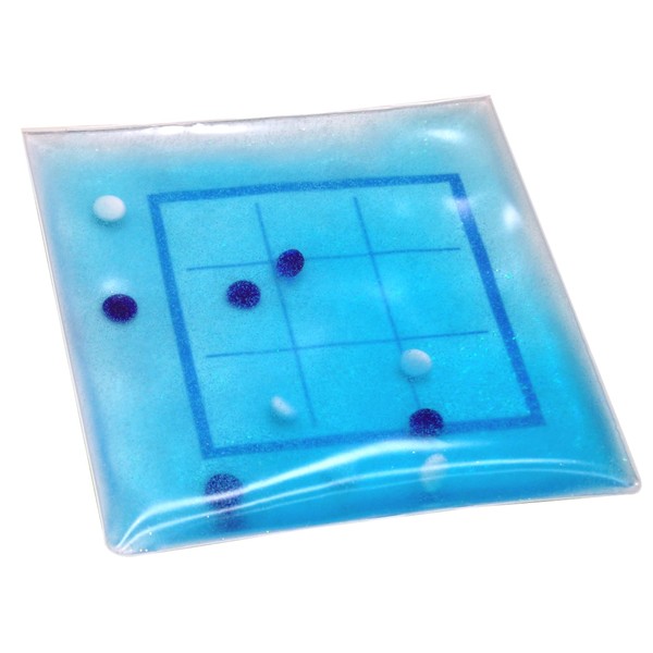 Skil-Care Sensory Stimulation Light Blue Tic Tac Toe Gel Pad with Marbles, 10" x 10" - Multi-Sensory Stimulation Tool to Fine-Tune Eye-Hand Coordination, Increase Attention Span, and Encourage Socialization