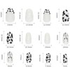 Glue on Nails Pointed Medium Length, 24Pcs Full Cover Reusable