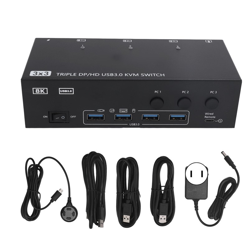 DisplayPort HD USB3.0 KVM Switch 8K At 60Hz 4K At