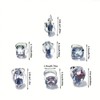 DZSYJKTM Sparkly Silver Chunky Crystal Rings Set for Women, Statement