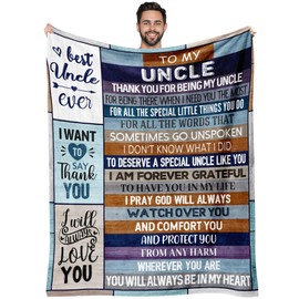 Ekpvgit Uncle Fathers Day Blanket Gifts, Uncle Gifts for Men, Uncle Gifts from Niece Nephew, Great Gifts for Uncle, Best Uncle Ever Gifts for New Uncle, Uncle Birthday Blanket 50"x60"