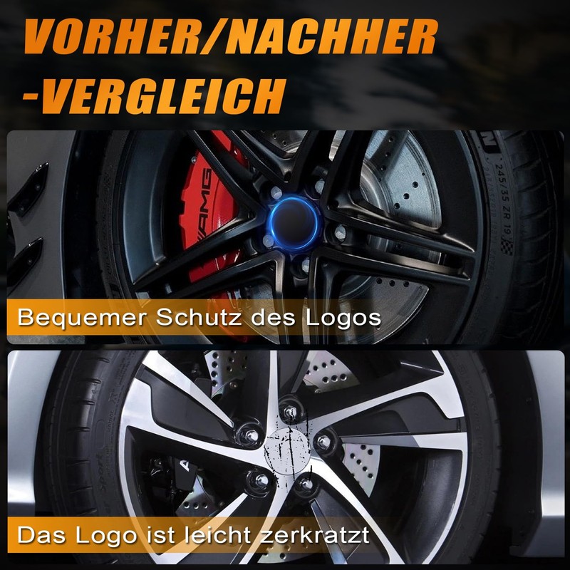 CUEMOON Set of 4 Wheel Centre Caps, Hub Caps, OD