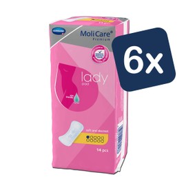 MoliCare Premium Lady Pad Incontinence Pads for Women for Bladder Weakness, Aloe Vera, 1 Drop, 6 x 14 Pieces - Value Pack