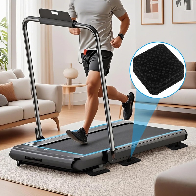 Exercise Equipment Floor Protection Mat: 6pcs Non-Slip Mat Pads for