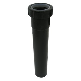 LASCO 03-4323A ABS Plastic Tubular Slip Joint Extension with Nut and Washer, 1-1/2" x 8", Black