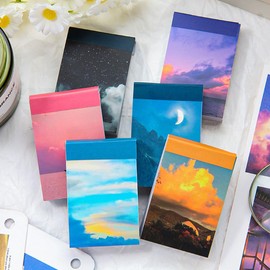 CARPEDIEM Flake Seals, Sky Sunset, Starry Sky, Scenery Collage, Material, DIY, Landscape Collage, Cute, 300 Sheets