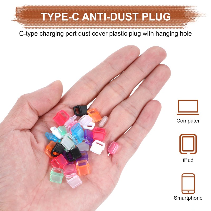 GEEHUA Pack of 30 USB Type C Dust Plugs, Colourful