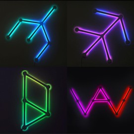 Vastarry Led Home Wall Decor Light Bars Kit DIY RGB Line Lights with Music Sync, Smart Control, and Endless Color Possibilities - Transform Your Living Spaces (Set of 9-White)