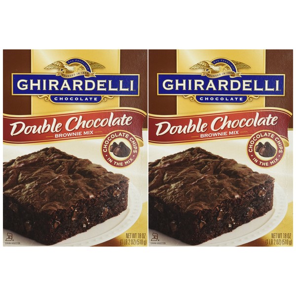 Ghirardelli Chocolate DOUBLE CHOCOLATE Brownie Mix 18oz. (2 Boxes)