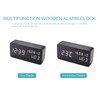 Desk Wooden Alarm Clock with Voice Control Date Temperature Adjustable