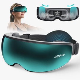RENPHO Eye Massager with Mist & Temple Massage, Slidable Temple Massager for Migraines, Birthday Gifts for Mom Dad Women Men Her Him, Eye Mask Eyeris Caligo