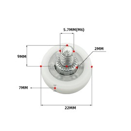 UUYYEO 8 Sets Nylon Drawer Rollers Shower Door Wheels Drawer Pulley Runners Kitchen Cabinet Drawer Rollers File Cabinet Pulley Cabinet Positioning Rollers with Nuts 22mm