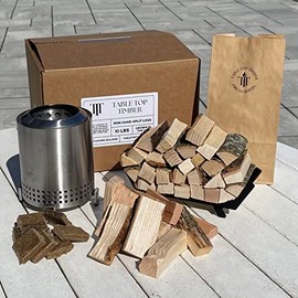 Mini Fire Wood and Fire Starters - 5 OR 10 Pounds of Aged and Seasoned Firewood - 3.5" OR 5.5" Lengths (Compatible with Solo Stove Mesa OR Mesa XL Tabletop Fire Pit) (5 lbs of 5.5" Length)