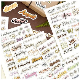 4sheets Monthly Planner Stickers for Calendars and Planners Sticker Holiday Calendar Stickers for Planners Months of the Year Sticker Decorative Scrapbook Junk Journal Supplies Scrapbook Supplies Kit