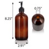 16 oz Amber Glass Boston Round Bottle with Black Lotion