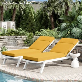 Chaise Lounge Cushion for Outdoor Furniture, Waterproof Fade and Tear Resistant Lounge Deck Chair Cushions for Patio Lawn Pool Resort Hotel