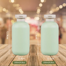 UMETASS Pack of 2 Travel Bottles for Filling, Leak-Proof Travel Time Set, Travel-Size Shampoo Container with Flip-Top Lid, Empty Travel Bottles (Green, 200 ml)