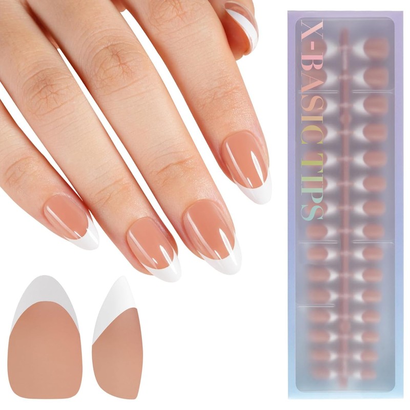 Misssix X-BASIC TIPS Uñas postizas francesas, 150 unidades, uñas de