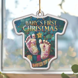 Baby's First Christmas Ornaments 2024 - Boy & Girl Ornaments, Wood & Acrylic