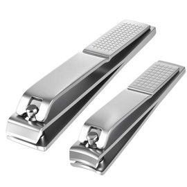 2 Pieces Straight Nail Clippers for Thick Nails Toenails Clippers Sharp Stainless Steel Nails Cutters Professional Nail Trimmer for Men Women