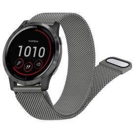 Metal Strap for Garmin Vivoactive 4, Garmin Venu 2,Garmin Venu 3-22mm Quick Release Band with Magnet for Garmin Vivoactive 4/Garmin Venu 2/3 (Space Gray)