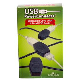 Holiday Ornament USB 12 Power Outlets Extension Cord, 10-feet Long, Black