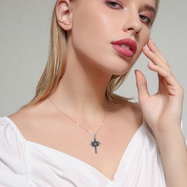 ONEFINITY Star of David Cross Necklace Sterling Silver Celtic Cross Pendant Necklace Religious Jewellery Gifts for Women Men