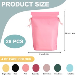 Megcdtr 28Pcs Drawstring Bags, Waterproof Bags, Drawstring Gym Bag, Multi Functional Storage Bag for School Gym Traveling Swimming Party Picnic