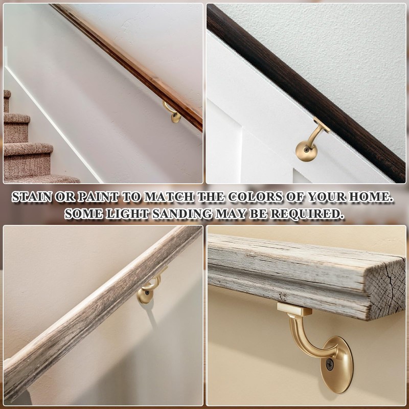 6010 Red Oak Straight Wood Handrail Kit 7 ft for
