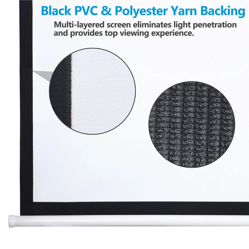 Segawe 80 Inch Projector Screen 16:9 4K HD Manual Pull