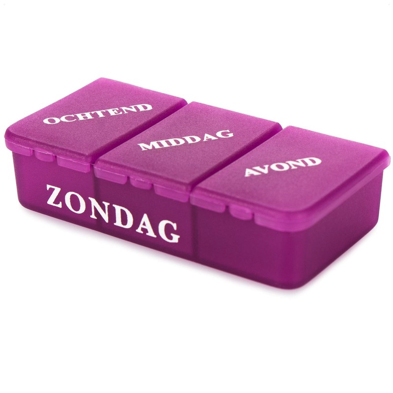COM-FOUR® 1x Medication Dispenser in Dutch, Medication Box for 7