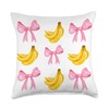 Pink Bows Cute Coquette banana y2k Clean Girl Aesthetic Throw