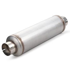 A-KARCK 5" Inlet Exhaust Resonator, 5" Inlet 5" Outlet 30" Overall Length Muffler Resonator Stainless Steel (5" Inlet/Outlet 30" Long)