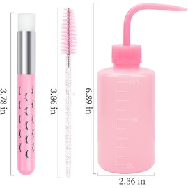 Cepillos de champú para pestañas para nariz, espinillas, cepillo de limpieza facial, botella de lavado de plástico (rosa-A)