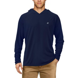 Roadbox Men's Sun Protection Long Sleeve Hoodie UPF 50+ Outdoor UV Fishing Shirts (Large)