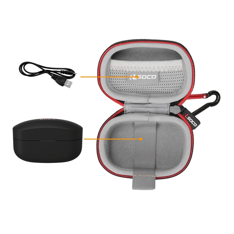 RLSOCO Tasche für Sony WF-1000XM4 True Wireless Noise Cancelling-Kopfhörer(Schwarz)