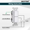 [10 Pack] BESTTEN Double Light Switch, Single Pole, Combination Decorator