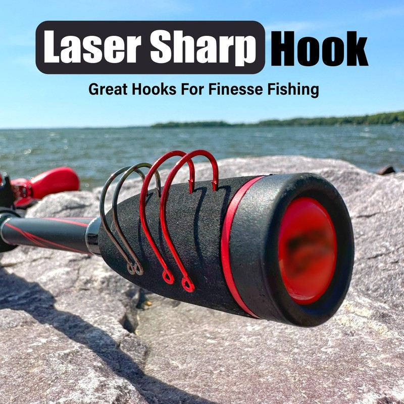 Reaction Tackle Dropshot Hooks - 1/0- Red