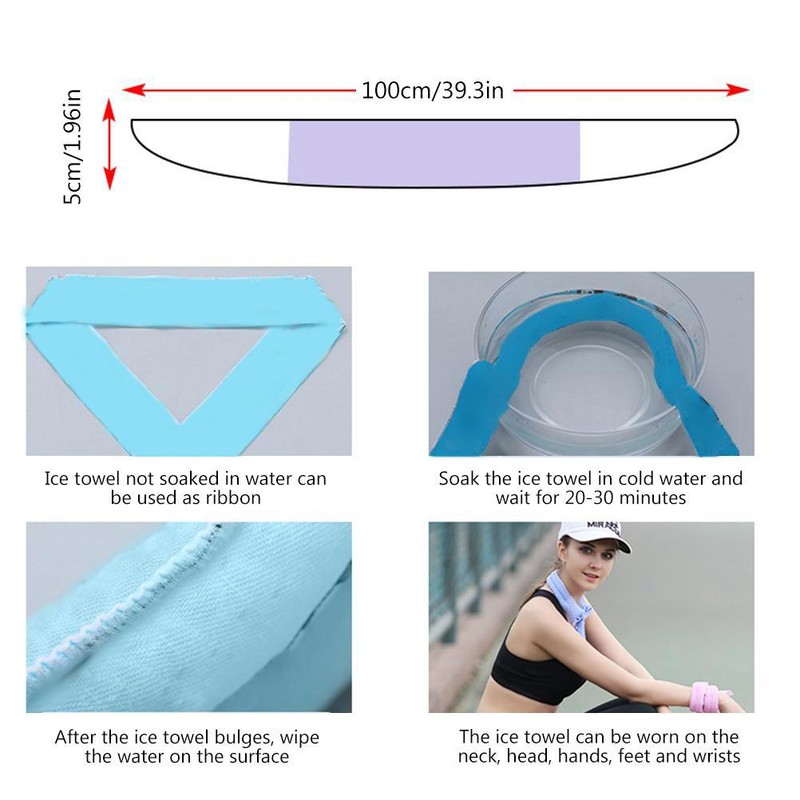 13 Pieces Cooling Scarf Wrap Summer Cool Ice Towel Cold