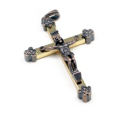 Accents Kingdom Copper and Brass Rosary Crucifix Copper Cross Pendant