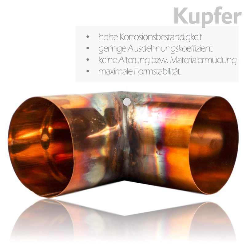 Copper Elbow 120 mm with 87 Degrees, Pipe Angle with