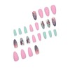 Flower Press On Nails Medium Almond Spring Fake Nails Pink