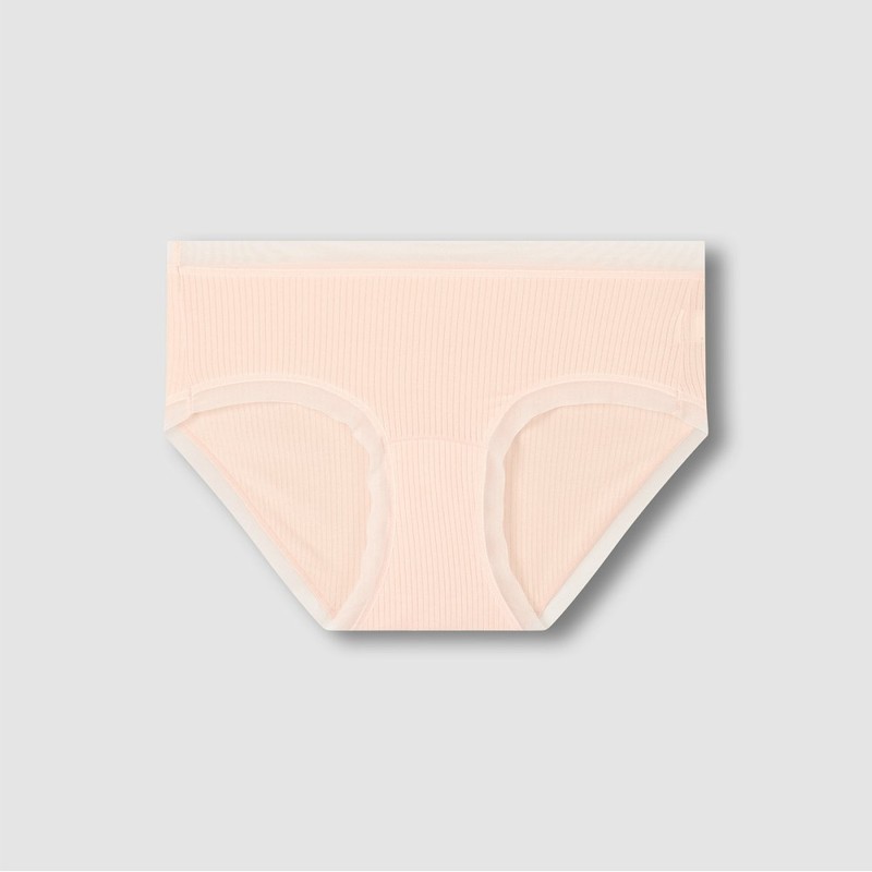 JAJU [JAJU] Women Modal Rib Hip Hugger Panties 3-Pack_Beige