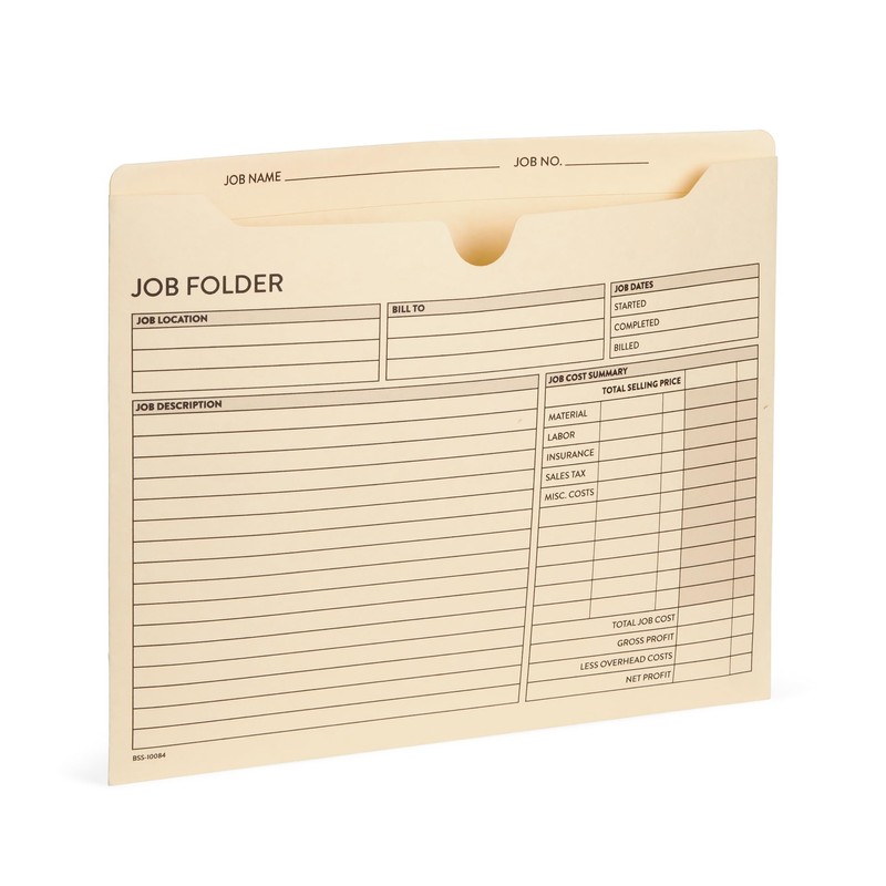 100 Blue Summit Supplies Job Folders Construction, 10 x 12