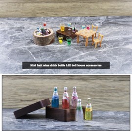The Lord of the Tools 13PCS Dollhouse Miniature Wine Bottles 1:12 Scale Cocktail Cup Drink Juice Tea Beverage Bottle Toys Simulation Kitchen Model for Dollhouse Kitchen Decor