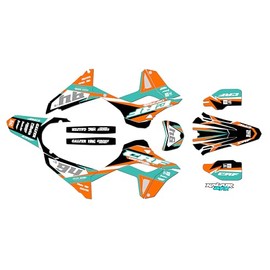 Kalair GFX Graphics Kit for Honda CRF 300L (2021+) Imperator Series Teal-Orange 21 Mil - Dirt bike Custom Racing Graphics Decals Stickers Kit, no-plastics