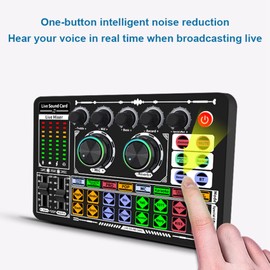 F999 Sound Card Audio Mixer Live Sound Card Voice Changer Mixing Console Amplifier Sound Card Phone Computer Universal