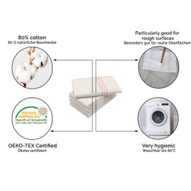ZOLLNER Set of 5 Scouring Cloths 55 x 60 cm Mixed Fabric Natural